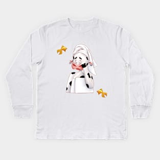 Skin Cow Care Blogger Cute Animal friends Kids Long Sleeve T-Shirt